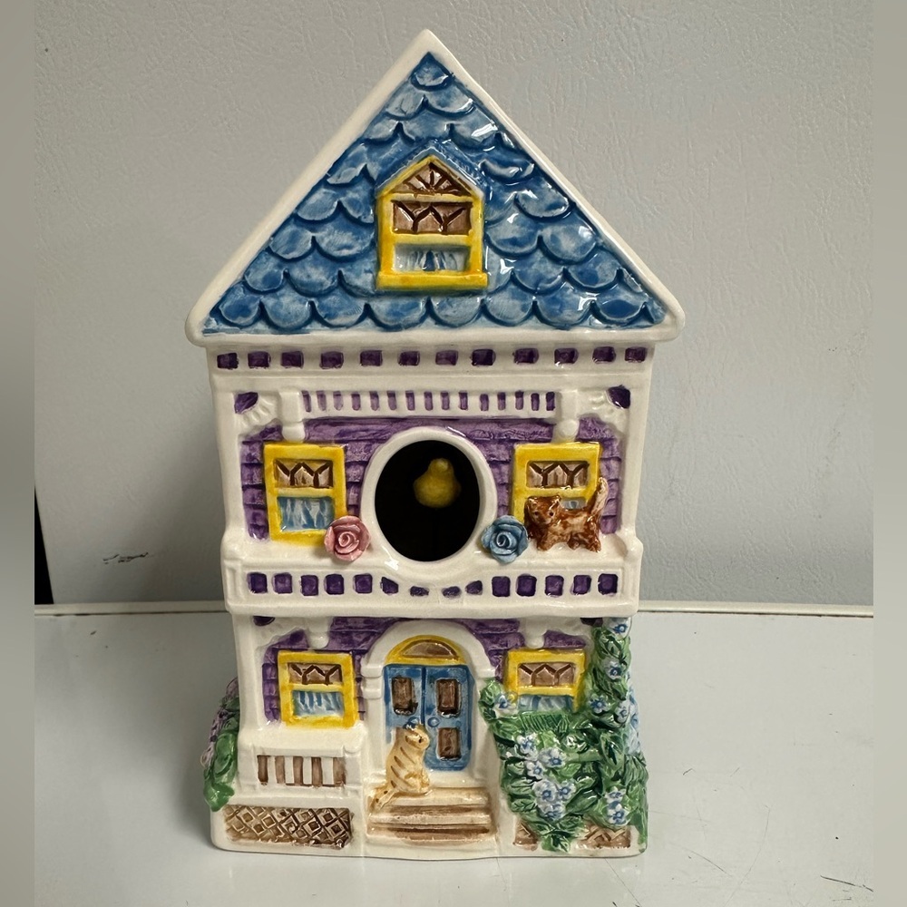 Lefton "Born Free" 11011 Porcelain Music Box House Bird Birdhouse 1996 Works!